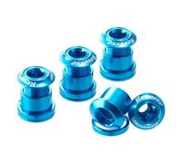Set di Bulloni Corona Inversa Azzurri - 4 Pezzi in Alluminio 7075 per Bici