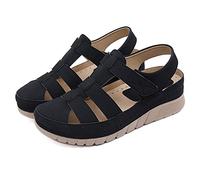 Plateau Sandali Donna Pantofole Estive Chiuso Sandali Pantofole Comode in Regolabili Wedges Scarpe,B,36 EU