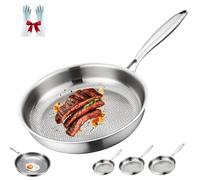 Plateful Titanium Pan with Lid, 100% Pure Titanium Pan for Cooking, Non-Stick Hammered Pans Pro, Ultra-Durable & Scratch-Resistant, Even Heating, Perfect for Every Cooktop (No Lid,28cm)