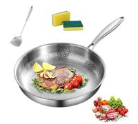 Plateful Titanium Pan with Lid, 100% Pure Titanium Pan for Cooking, Non-Stick titanium Hammered Pans Pro, Ultra-Durable & Scratch-Resistant, Perfect For Kitchen Cooking (NO Cover,11.02in/28cm)