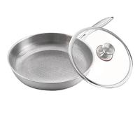 Platefull Titanium Hammered Frying Pan with Lid, Platefull Titanium Pan, Upgraded Non-stick Without Coating, Durable and Scratch Resistant, for Kitchens and Easy to Clean (LID,28CM)