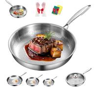 Platefull Titanium Pan, 2026 Upgrade to 100% Non-toxic Titanium Pan, Ultra-Durable, Non Stick Chemical-Free, Extreme Heat-Resistant, Compatible With All Cooktops (12.60in/32cm,Without Lid)