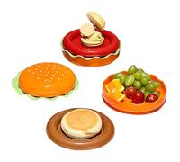 Plates and Bowls Sets, Stackable Hamburger Plate Sets, Appetizer and Sauce Dish Tableware for Bbq, Condiment Serving, Dining at Home, Adults, Kids, Party Use, 1 Set