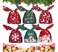 PLATEYTR 60pcs Sacchetti Caramelle Natale, Decorazioni, Regalo, Compleanno, Biscotti Dolci Festa Party Confezione Regalo (A03)