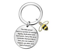 PLATEYTR Ape Inspirational Portachiavi Bumble Bee Regali Colleghi Lasciare Regali Addio Regalo Amante Ape Regalo di Natale Laurea per Figlia Figlio Famiglia Amici