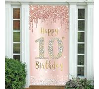PLATEYTR Decorazioni Compleanno, Banner Buon Compleanno, 10 Anni Compleanno Festa Decorazioni Oro Rosa, Ragazzi e Ragazze Striscione Buon Compleanno, Splendide Decorazioni per la Tua Festa Speciale!