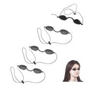 PLATEYTR Occhialini protettivi Solarium UV 4 Pezzi in Silicone Nero, Occhiali per lampade abbronzanti 12.5×2.8×1.5 cm, mascherine Occhi per trattamenti Luce, estetica e Terapia