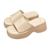 Platform Sandals for Women 2025 Summer New Styles Black Open Toe Sandals with Arch Support Comfortable Plantar Fasciitis Summer Beach Walking Slide(Wei,38 EU)