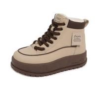 Platform - Scarpe da ginnastica invernali da donna, con fodera in pile felpato, calde ed eleganti, per camminare, da neve, da viaggio, idea regalo, Cachi, 37.5 EU