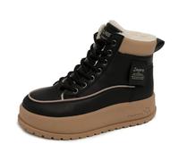 Platform - Scarpe da ginnastica invernali da donna, con fodera in pile felpato, calde ed eleganti, per camminare, da neve, da viaggio, idea regalo, nero, 36 EU