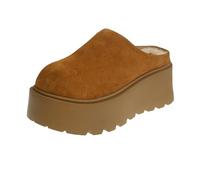 Platform Slippers for Women, Ladies Fuzzy Platform Shoes, Plush Thermal with Anti-Skid Sole, Cozy And Stylish Mini Boots Shoes for Indoor Outdoor (Camel,35)