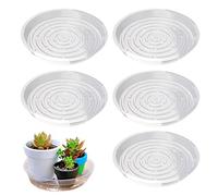 Platillos para Plantas - PET 6/8/10 pouces Transparent | Plateaux de pots de fleurs transparents avec 5 plateaux de soucoupes pour plantes d'intérieur et d'extérieur, assiettes de pots de fleurs pour