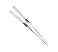 Plating Chopsticks,Sushi Chopsticks, 18cm Long Stainless Steel Japanese Chopsticks with Wood Handle Chef's Plating Tools,Chopsticks for Cooking