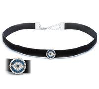Platino Argento Blu & Bianco Zaffiro Evil Eye Girocollo Collana Regalo