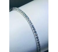 Platino Argento Sterling Bianco Zaffiro 3mm Taglio Rotondo Classico Tennis