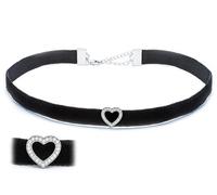 Platino Argento Sterling Bianco Zaffiro Halo Vintage a Pavé Cuore Girocollo