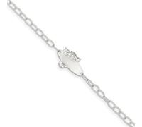 Platino Argento Sterling Cavo Collegamento Angelo Id Bambino Nome Bracciale Free