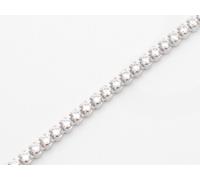 Platino Argento Unico Set Diamanti Bianco Zaffiro Rotondo Tennis Bracciale
