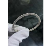 Platino Sterling Argento Diamante Taglio Morbido Bracciale Rete Magnetico Blocco