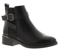 Platino Stivaletti Selena Con Chiusura Zip Neri Taglia UK 7 3 4 5 6 8