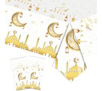 Platinum 2 Pezzi Ramadan Tovaglia di Plastica Tovaglia per Eid Mubarak Decorazioni per Tavolo