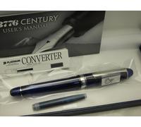PLATINUM #3776 CENTURY CHARTRES BLUE Rodio PNB-18000CR F-nib con convertitore