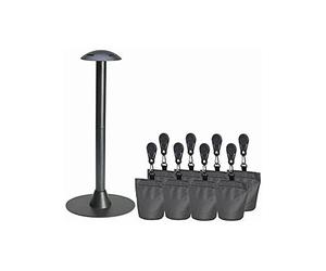 Platinum AeroCover - Set di sacchi di sabbia e pali di supporto, copertura resistente, anti stagno, sistema sicuro per mobili da esterno, asta impermeabile e set di 8 coperture per sacchi di sabbia