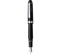 PLATINUM Century #3776 - Penna stilografica giapponese Rodio Black Diamond M/nero, 0,34-0,44 mm, realizzata a mano, in oro 14 carati, con confezione regalo
