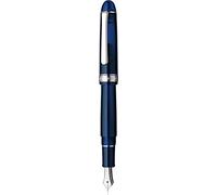 PLATINUM Century #3776 - Penna Stilografica Giapponese Rodio Chartres Blue EF/Blu 0,24 - 0,28 mm/Fatta a Mano/Oro 14 Carati, Confezione Regalo