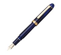 PLATINUM Penna stilografica giapponese #3776 Century Gold Trim Chartres Blue UEF/Blu/0,18 - 0,24 mm/Fatto a mano/penna in oro 14 carati/con confezione regalo