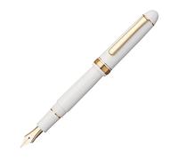 PLATINUM Penna stilografica giapponese #3776 Century Gold trim Chenonceau White EF/bianco, 0,24-0,28 mm, realizzata a mano, pennino in oro 14 carati, con confezione regalo e penna stilografica