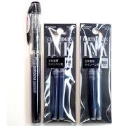 Platinum penna stilografica, New preppy, pennino fine, nero (psq-300 # 1) + cartucce di inchiostro spn-100 a # 1 (Black) Set (Japan Import) [komainu-dou Original Package]