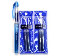 Platinum Penna stilografica Preppy, punta fine, blu nero (PSQ-300#3) + cartucce d'inchiostro SPN-100A#3 (blu nero) Set (importato dal Giappone) [confezione originale Komainu-Dou]