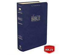 Platinum Remnant Study Bible NKJV - LARGE Print (Genuine Top-grain Leather Blue)