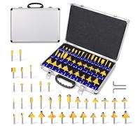 Platinumedge - Set di 35 punte per fresa, gambo da 1/4", custodia in alluminio