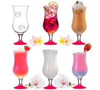 PLATINUX Bicchieri da cocktail 400ml (max. 470ml) in vetro Set (6 pezzi) Longdrink Bicchieri da milkshake grande rosa