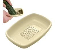Plato Para Triturar Ajos Y Rallador - Plato Rallador De Jengibre Con Raspador, Herramientas Para Moler Ajo | Trituradora De Cebolla Portátil Para El Hogar, Herramienta De Preparación De Alimentos