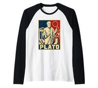 Platone Greco Antico Filosofo Saggezza Classica Maglia con Maniche Raglan