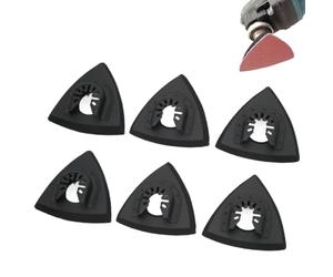 Platorello multiuso oscillante triangolare da 6 pezzi, levigatrice universale con gancio e anello a sgancio rapido con base in acciaio inossidabile ABS, accessorio