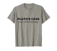 Platos Cave Now with Streaming Divertente Regalo di filosofia Nerd Maglietta