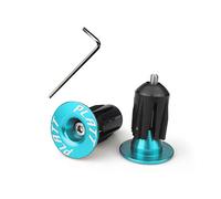 PLATT - Tappi terminali in Alluminio per Manubrio, per Mountain Bike, Bici da Strada, BMX (1 Coppia), Blu.