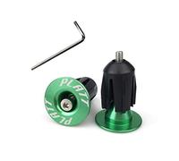 PLATT - Tappi terminali in Alluminio per Manubrio, per Mountain Bike, Bici da Strada, BMX (1 Coppia), Verde.