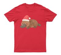 Platypus Christmas Animal Graphic Tee T-Shirt Uomo Donna Unisex Holiday Top