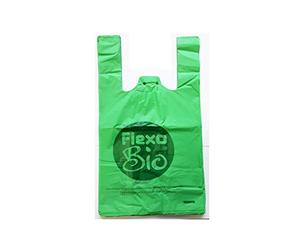 Plaxi 500 Buste Sacchetti Resistenti cm. 24 + 14 x 45 Grammi 5 biodegradabili compostabili Norma EN 13432 per Negozi Alimentari, a Strappo e asola per appenderli robusti Shopper bio V 24x45