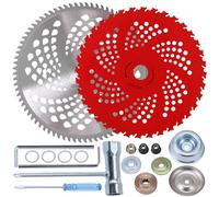 PLAXNS 9" x 36 Teeth Carbide Tipped Blades & 10" x 80T Carbide Tip Brush Blades with Universal Adapter Kit,Premium Stainless Steel Trimmer Head for Cutter, Trimmer, Weed Eater
