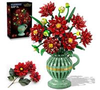 PLAXSOON Black Dahlia Flowers - Kit bonsai, collezione botanica, set di piante artificiali, accessori per la casa, regalo di compleanno per adulti, bambini, ragazzi, ragazze dai 12 anni in su