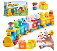 Play-Act Montessori Baby Toy a partire da 1 2 3 anni, treno educativo per contare e mappare, include 9 animali da fattoria e 1 contadino