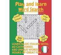 Play and learn: Large Print Italian Word Search Puzzle Book For Kids, Adults and Seniors: 1