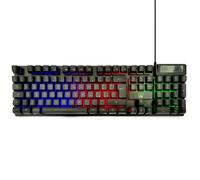 Ewent Tastiera Gaming Layout QWERTY Italiana 105 Tasti, Tastiera USB retroilluminata, 19 Keys Anti-ghosting -12 Tasti multimediali, nera