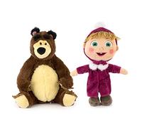 Play by Play Pack da 2 Peluche di Masha e Orso - Altezza Circa 28 cm - Qualità Super Soft
